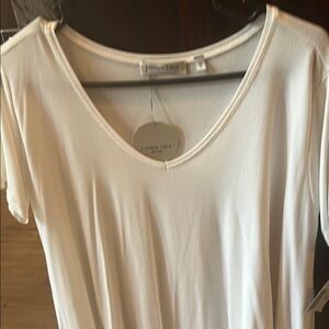 Patrizia Luca Cream Fitted Short Sleeve Tee